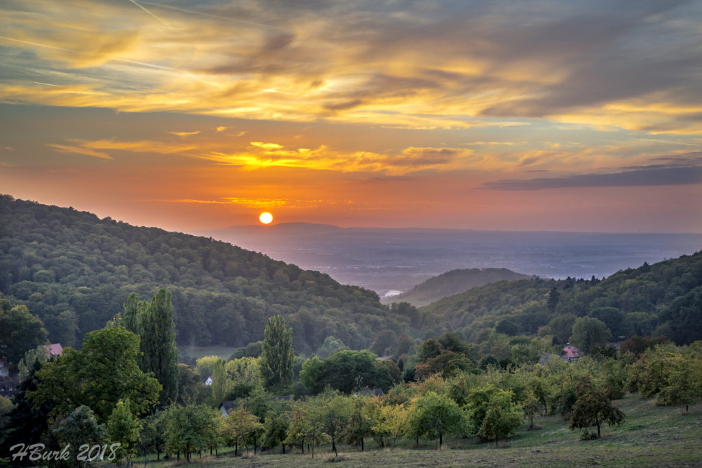 Sonnenuntergang in Südhessen