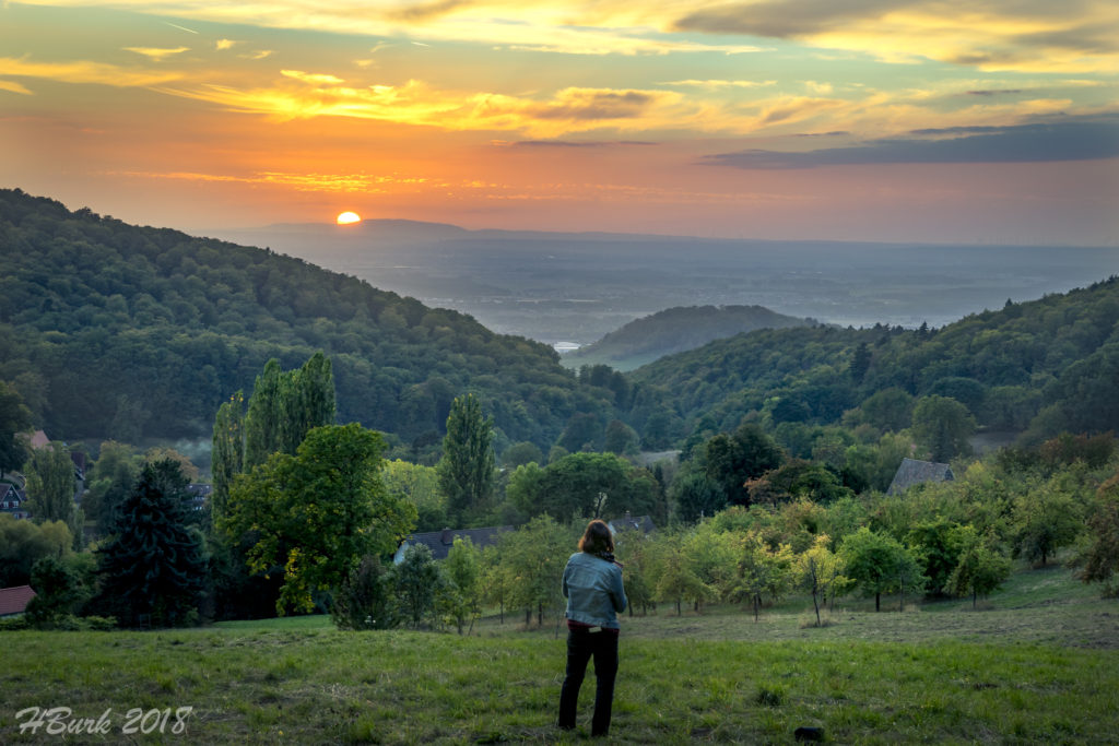 Sonnenuntergang im Herbst 2018 Bergstraße